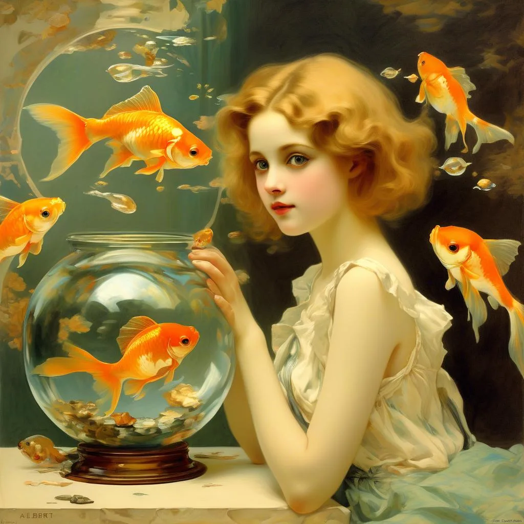 Girl and Goldfish Bowl – Albert Herter