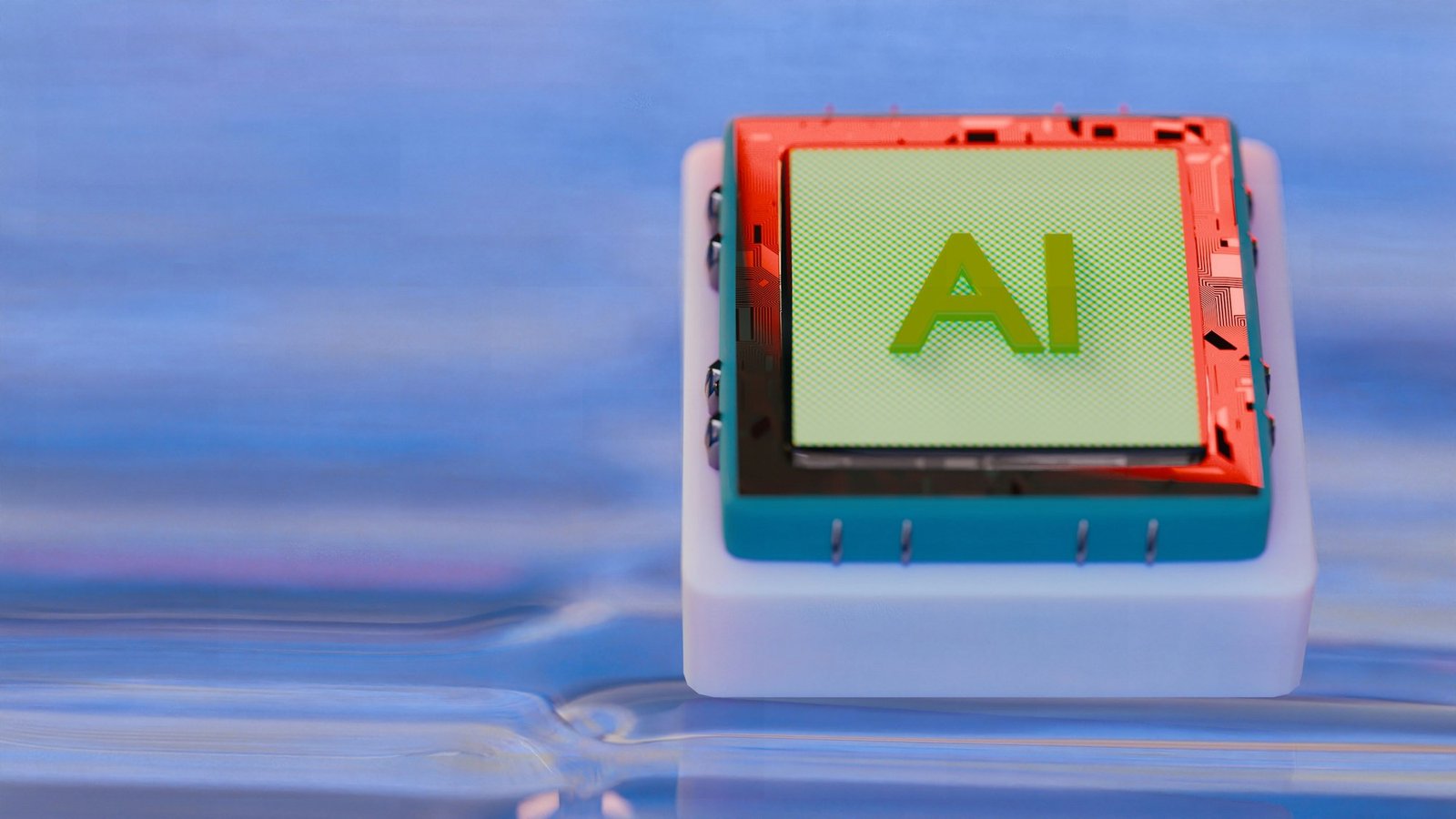 Futuristic AI microchip representing technology innovation